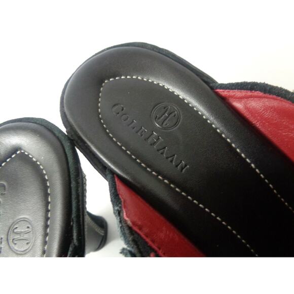 COLE HAAN Womens 6.5M Black Suede & Smooth Leather Mules Clogs Shoes BRAZIL - Picture 8 of 8